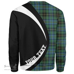 ScotsTee Shop Scottish MacInnes Ancient Clan Crest Personalized Tartan Sweatshirt Circle Style Back Shirt with Your Text
