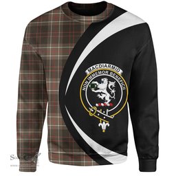 ScotsTee Shop Scottish MacDiarmid Weathered Clan Crest Personalized Tartan Sweatshirt Circle Style Back Shirt with Your Text