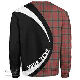 ScotsTee Shop Scottish MacNaughton Weathered Clan Crest Personalized Tartan Sweatshirt Circle Style Back Shirt with Your Text