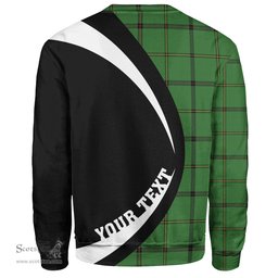 ScotsTee Shop Scottish Marr Ancient Clan Crest Personalized Tartan Sweatshirt Circle Style Back Shirt with Your Text