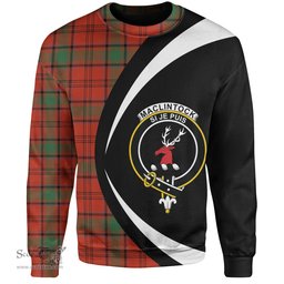 ScotsTee Shop Scottish MacLintock Ancient Clan Crest Personalized Tartan Sweatshirt Circle Style Back Shirt with Your Text