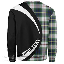 ScotsTee Shop Scottish MacLeod of California Modern Clan Crest Personalized Tartan Sweatshirt Circle Style Back Shirt with Your Text