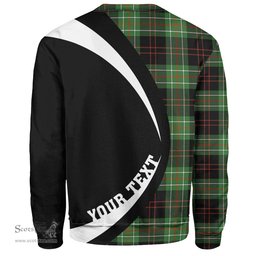 ScotsTee Shop Scottish MacDiarmid Ancient Clan Crest Personalized Tartan Sweatshirt Circle Style Back Shirt with Your Text