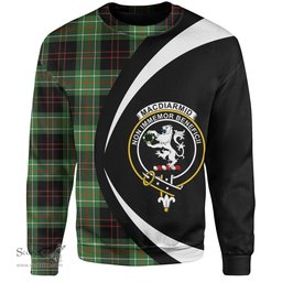 ScotsTee Shop Scottish MacDiarmid Ancient Clan Crest Personalized Tartan Sweatshirt Circle Style Back Shirt with Your Text