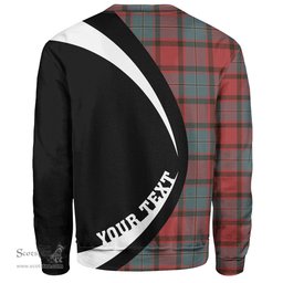 ScotsTee Shop Scottish MacPhail Weathered Clan Crest Personalized Tartan Sweatshirt Circle Style Back Shirt with Your Text