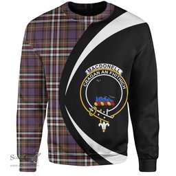 ScotsTee Shop Scottish MacDonell of Glengarry Dress Ancient Clan Crest Personalized Tartan Sweatshirt Circle Style Back Shirt with Your Text