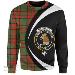 ScotsTee Shop Scottish MacNeish Ancient Clan Crest Personalized Tartan Sweatshirt Circle Style Back Shirt with Your Text