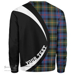 ScotsTee Shop Scottish MacDonald of Borrodale (Donald Borrodale Historic) Modern Clan Crest Personalized Tartan Sweatshirt Circle Style Back Shirt with Your Text