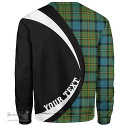 ScotsTee Shop Scottish MacLaren Ancient Clan Crest Personalized Tartan Sweatshirt Circle Style Back Shirt with Your Text