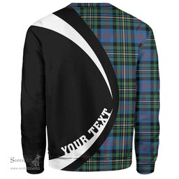 ScotsTee Shop Scottish MacCallum of Berwick Ancient Clan Crest Personalized Tartan Sweatshirt Circle Style Back Shirt with Your Text