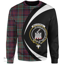 ScotsTee Shop Scottish MacDonald of Clanranald (Donald of Clanranald) Modern Clan Crest Personalized Tartan Sweatshirt Circle Style Back Shirt with Your Text