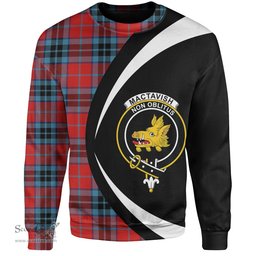 ScotsTee Shop Scottish MacTavish Modern Clan Crest Personalized Tartan Sweatshirt Circle Style Back Shirt with Your Text