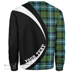 ScotsTee Shop Scottish MacNeil of Barra (MacNeil MacNeill) Ancient Clan Crest Personalized Tartan Sweatshirt Circle Style Back Shirt with Your Text