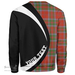ScotsTee Shop Scottish MacGillivray Ancient Clan Crest Personalized Tartan Sweatshirt Circle Style Back Shirt with Your Text