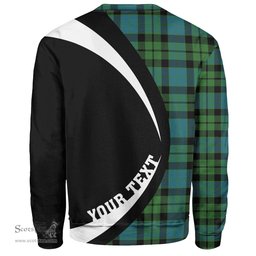 ScotsTee Shop Scottish MacKay Ancient Clan Crest Personalized Tartan Sweatshirt Circle Style Back Shirt with Your Text