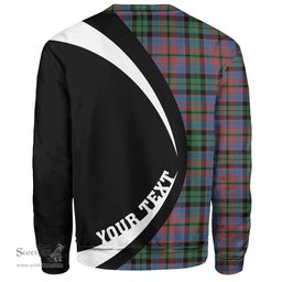 ScotsTee Shop Scottish MacInroy Ancient Clan Crest Personalized Tartan Sweatshirt Circle Style Back Shirt with Your Text