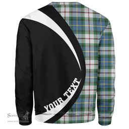 ScotsTee Shop Scottish MacLeod of California Ancient Clan Crest Personalized Tartan Sweatshirt Circle Style Back Shirt with Your Text