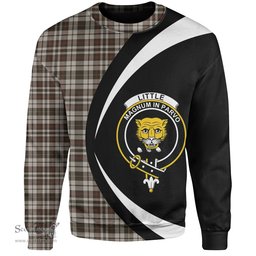 ScotsTee Shop Scottish Little Arisaid Weathered Clan Crest Personalized Tartan Sweatshirt Circle Style Back Shirt with Your Text