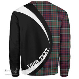 ScotsTee Shop Scottish MacDonald of Clanranald Modern Clan Crest Personalized Tartan Sweatshirt Circle Style Back Shirt with Your Text