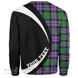 ScotsTee Shop Scottish MacArthur of Milton Ancient Clan Crest Personalized Tartan Sweatshirt Circle Style Back Shirt with Your Text
