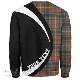 ScotsTee Shop Scottish MacLeish Weathered Clan Crest Personalized Tartan Sweatshirt Circle Style Back Shirt with Your Text