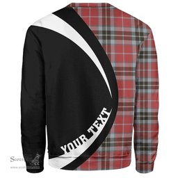 ScotsTee Shop Scottish MacTavish Ancient Clan Crest Personalized Tartan Sweatshirt Circle Style Back Shirt with Your Text