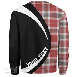ScotsTee Shop Scottish MacLean of Duart Dress Red Weathered Clan Crest Personalized Tartan Sweatshirt Circle Style Back Shirt with Your Text