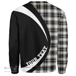ScotsTee Shop Scottish MacFie of Colonsay Dress (MacPhee of Colonsay Dress) Modern Clan Crest Personalized Tartan Sweatshirt Circle Style Back Shirt with Your Text
