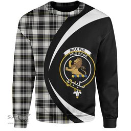 ScotsTee Shop Scottish MacFie of Colonsay Dress (MacPhee of Colonsay Dress) Modern Clan Crest Personalized Tartan Sweatshirt Circle Style Back Shirt with Your Text