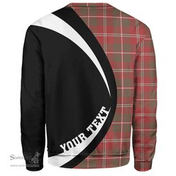 ScotsTee Shop Scottish MacDonald of Glenaladale (Donald of Glenaladale) 2006 Weathered Clan Crest Personalized Tartan Sweatshirt Circle Style Back Shirt with Your Text