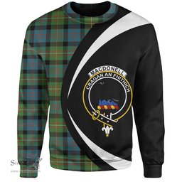 ScotsTee Shop Scottish MacDonell of Glengarry Ancient Clan Crest Personalized Tartan Sweatshirt Circle Style Back Shirt with Your Text