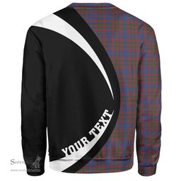ScotsTee Shop Scottish MacIntyre of Littleport Modern Clan Crest Personalized Tartan Sweatshirt Circle Style Back Shirt with Your Text