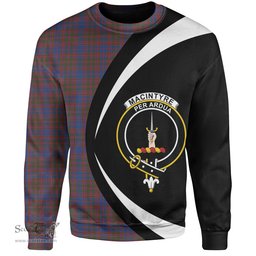 ScotsTee Shop Scottish MacIntyre of Littleport Modern Clan Crest Personalized Tartan Sweatshirt Circle Style Back Shirt with Your Text