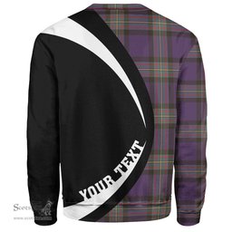 ScotsTee Shop Scottish MacLaren of Broich Weathered Clan Crest Personalized Tartan Sweatshirt Circle Style Back Shirt with Your Text