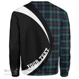 ScotsTee Shop Scottish MacKenzie Modern Clan Crest Personalized Tartan Sweatshirt Circle Style Back Shirt with Your Text