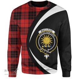 ScotsTee Shop Scottish MacLeod of Raasay Modern Clan Crest Personalized Tartan Sweatshirt Circle Style Back Shirt with Your Text