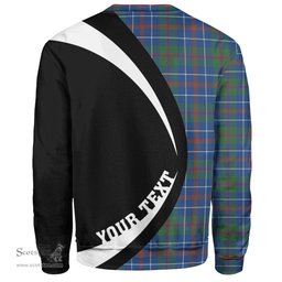 ScotsTee Shop Scottish MacHardy Modern Clan Crest Personalized Tartan Sweatshirt Circle Style Back Shirt with Your Text