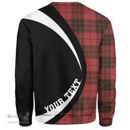 ScotsTee Shop Scottish MacLeod of Raasay Weathered Clan Crest Personalized Tartan Sweatshirt Circle Style Back Shirt with Your Text