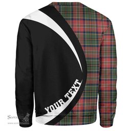 ScotsTee Shop Scottish MacCulloch Ancient Clan Crest Personalized Tartan Sweatshirt Circle Style Back Shirt with Your Text