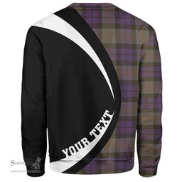 ScotsTee Shop Scottish MacArthur of Milton Weathered Clan Crest Personalized Tartan Sweatshirt Circle Style Back Shirt with Your Text