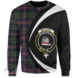 ScotsTee Shop Scottish MacNeil of Colonsay (MacNeil of Barra of Colonsay) (Highland Society of London) Modern Clan Crest Personalized Tartan Sweatshirt Circle Style Back Shirt with Your Text