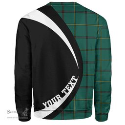 ScotsTee Shop Scottish Marr Modern Clan Crest Personalized Tartan Sweatshirt Circle Style Back Shirt with Your Text