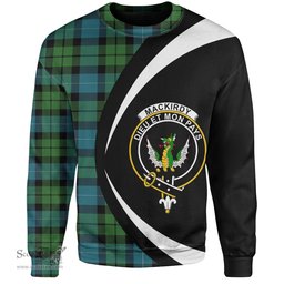 ScotsTee Shop Scottish MacKirdy Ancient Clan Crest Personalized Tartan Sweatshirt Circle Style Back Shirt with Your Text