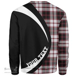 ScotsTee Shop Scottish MacPherson of Pitmain Modern Clan Crest Personalized Tartan Sweatshirt Circle Style Back Shirt with Your Text