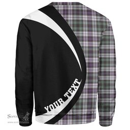 ScotsTee Shop Scottish MacNeil of Barra (MacNeil MacNeill) Paton Dress Weathered Clan Crest Personalized Tartan Sweatshirt Circle Style Back Shirt with Your Text
