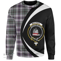 ScotsTee Shop Scottish MacNeil of Barra (MacNeil MacNeill) Paton Dress Weathered Clan Crest Personalized Tartan Sweatshirt Circle Style Back Shirt with Your Text