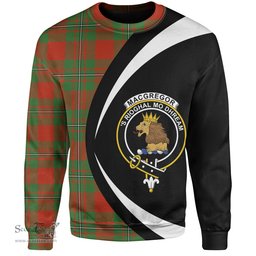 ScotsTee Shop Scottish MacGregor of Cardney (Gregor of Cardney) Ancient Clan Crest Personalized Tartan Sweatshirt Circle Style Back Shirt with Your Text