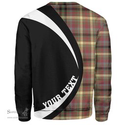ScotsTee Shop Scottish MacKay of Strathnaver Ancient Clan Crest Personalized Tartan Sweatshirt Circle Style Back Shirt with Your Text