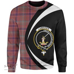 ScotsTee Shop Scottish Lumsden Waistcoat Weathered Clan Crest Personalized Tartan Sweatshirt Circle Style Back Shirt with Your Text