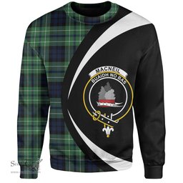 ScotsTee Shop Scottish MacNeil of Colonsay (MacNeil of Barra of Colonsay) Modern Clan Crest Personalized Tartan Sweatshirt Circle Style Back Shirt with Your Text